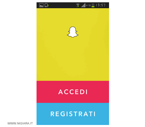 come registrare un account su Snapchat
